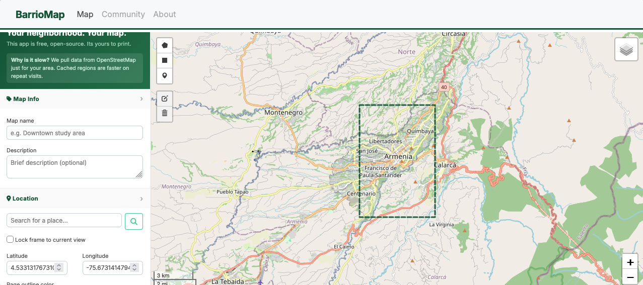 Make a map of your neighborhood with BarrioMap
